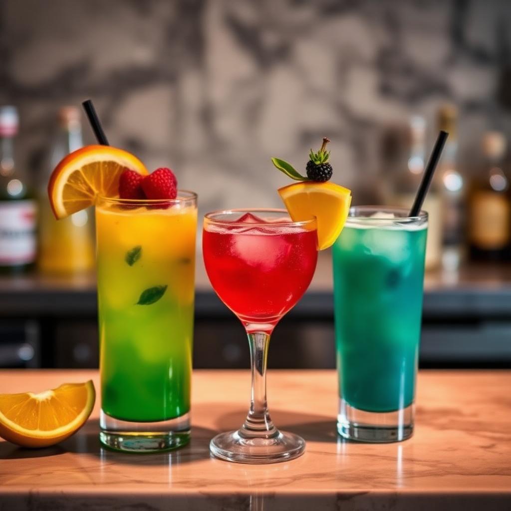 Mocktails on marble